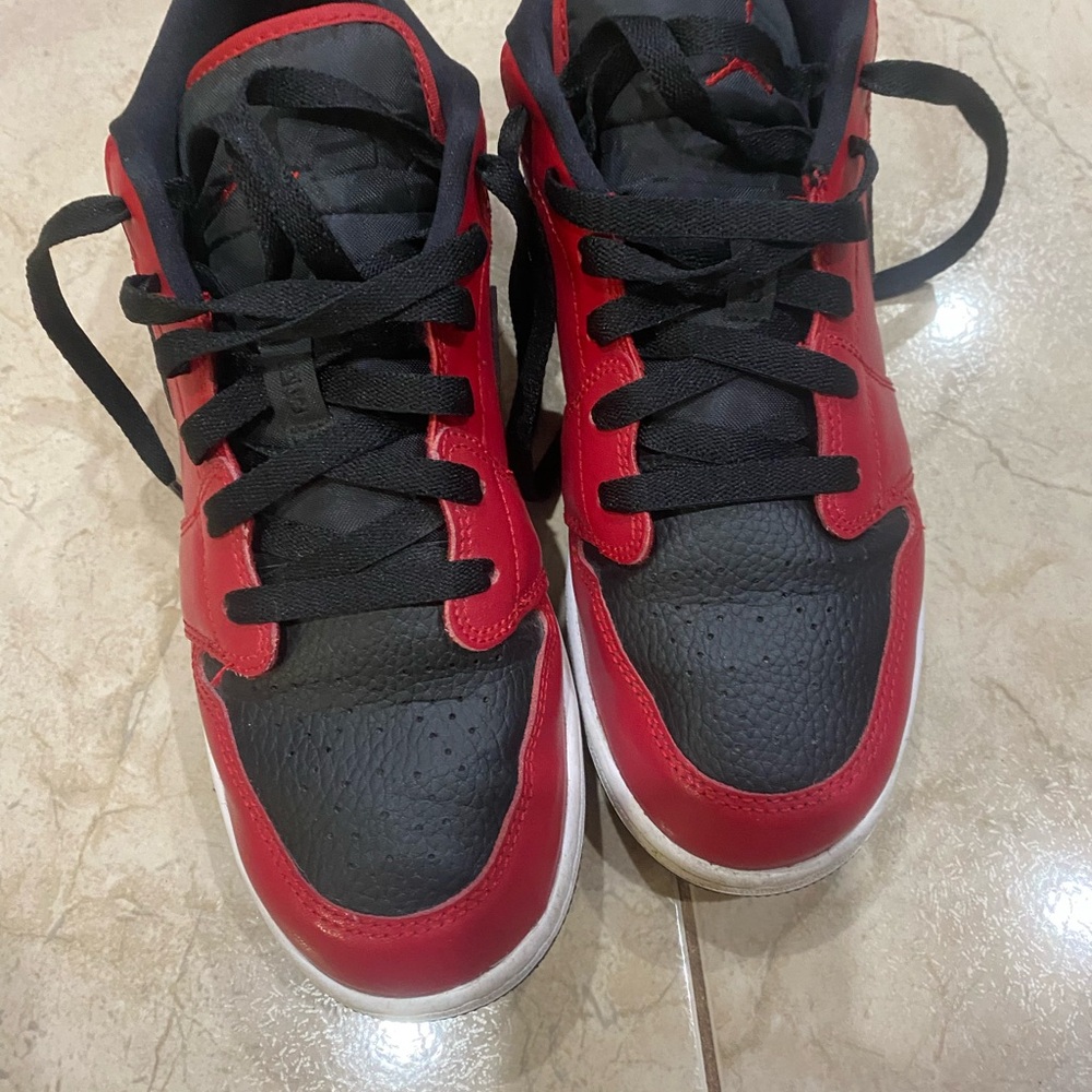 Jordan 1 lows -Kids Red and Black Sneakers - Picture 1 of 7